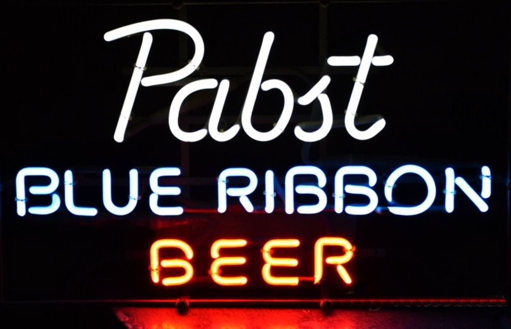 Pabst Blue Ribbon Text Neon Sign
